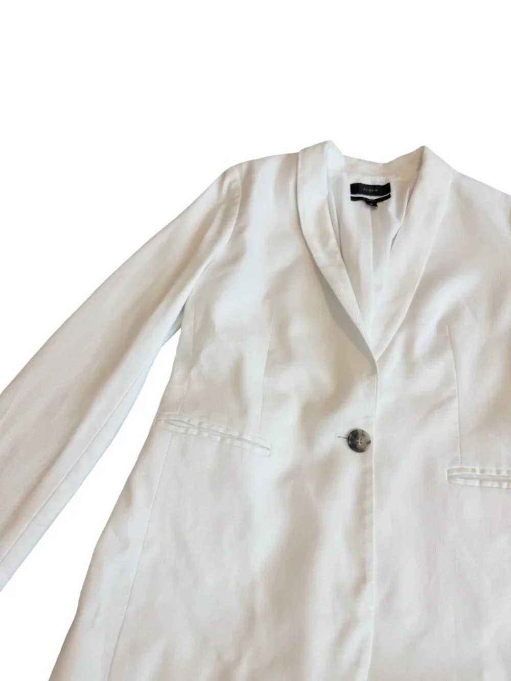 J. Crew Shawl Collar Linen Blend Single Button Tailored Blazer Size 6 Women's